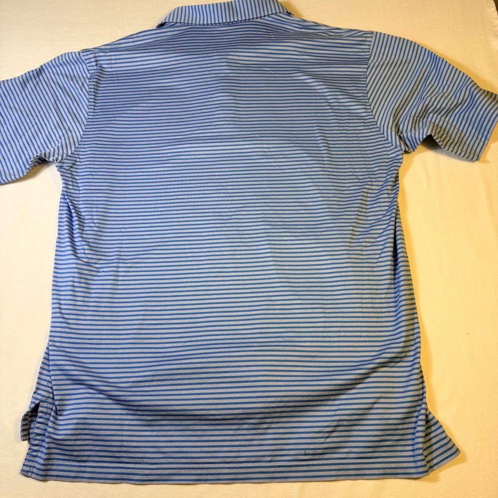 Peter Millar Polo Shirts Bundle Size L Green Blue Striped 100% Cotton 2 Pack - Picture 13 of 13